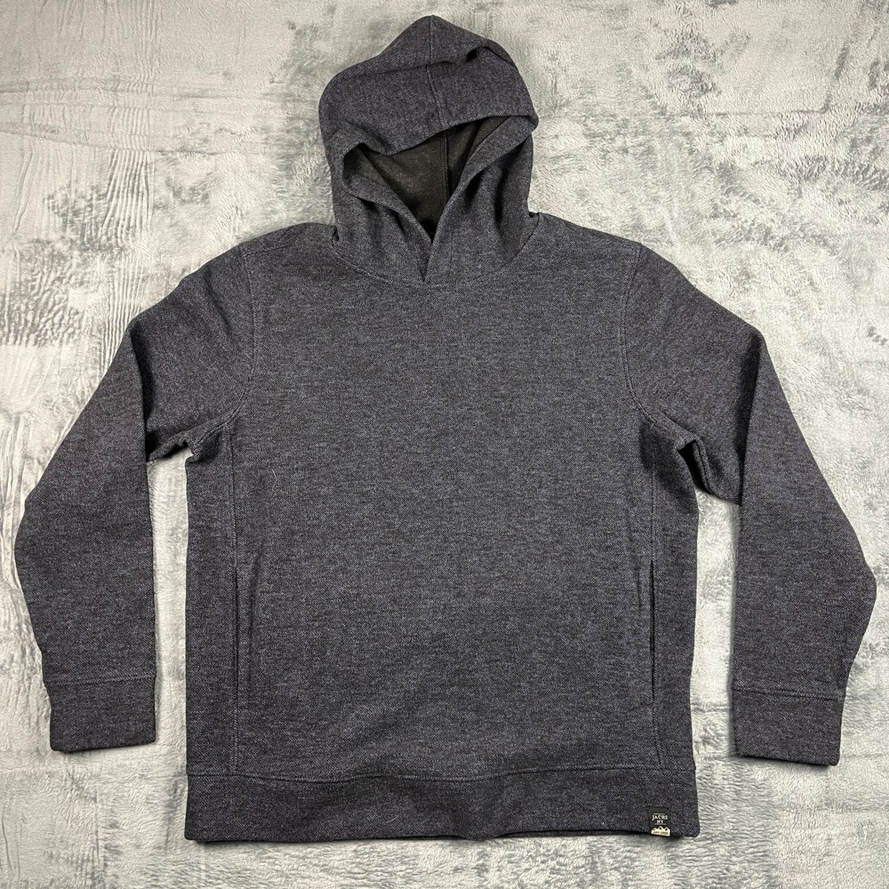 Jachs New York Hoodie Mens Small Charcoal Gray Heathered Textured Fleece Lined